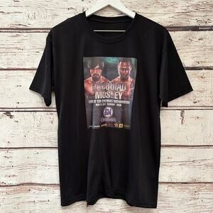 PACQUIAO AND MOSLEY Vintage Promo Boxing Match Shirt Sz L